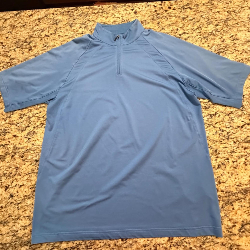 Adidas ClimaCool Mens XL Blue Quarter Zip Short Sleeve Golf Pullover‎ Shirt
